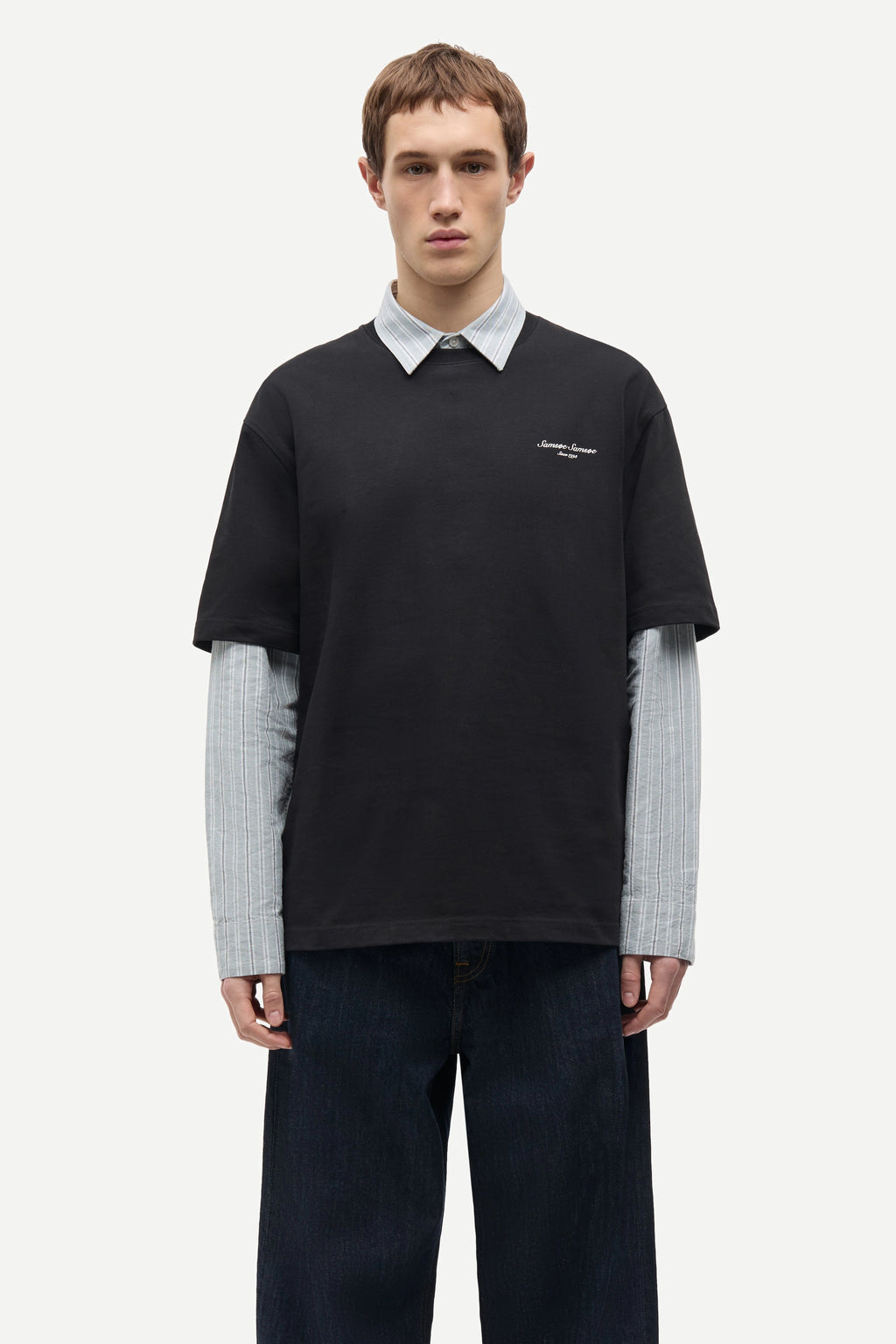 SAMSOE Sauni Black: nero T-shirt da uomo