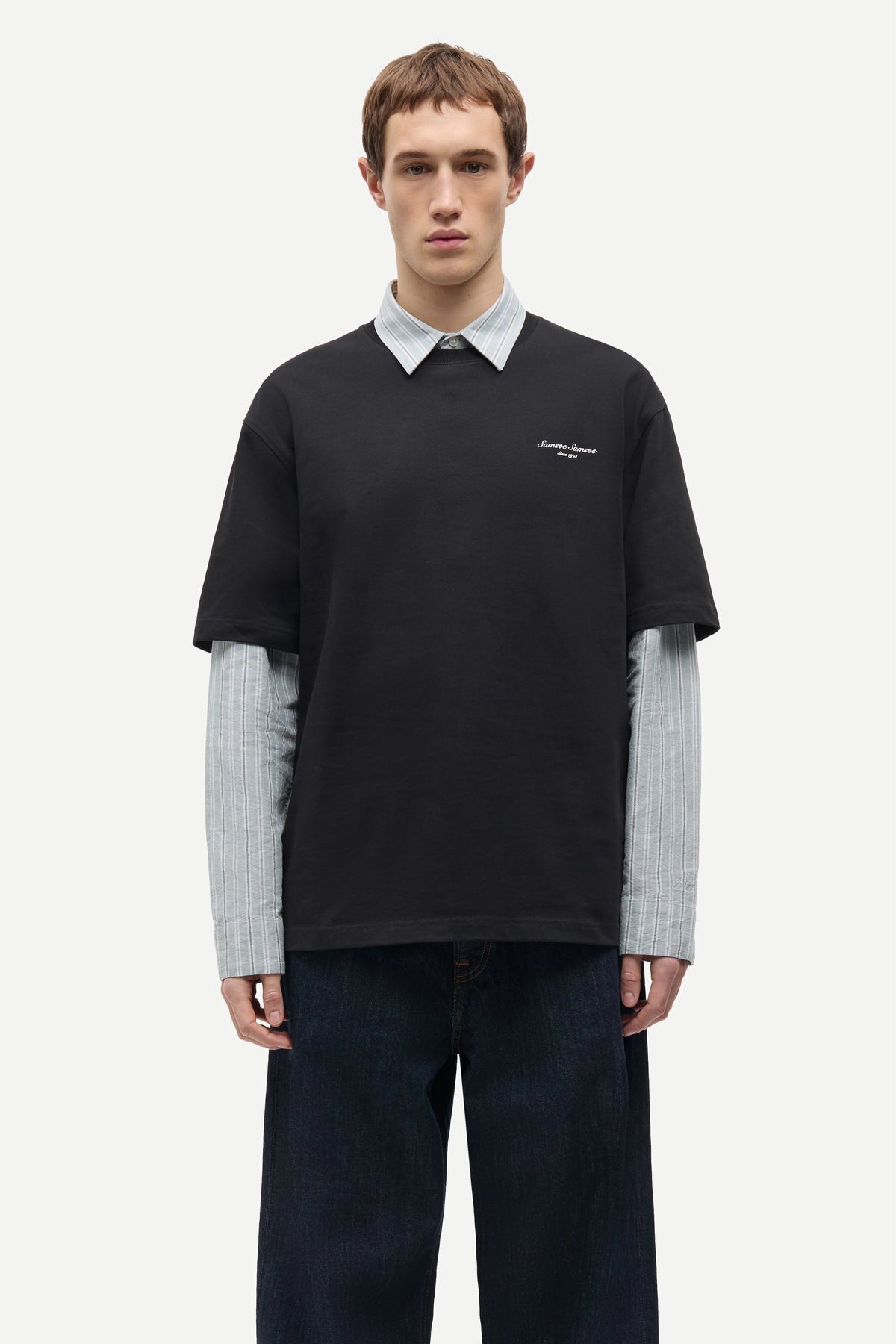 SAMSOE Sauni Black: nero T-shirt da uomo