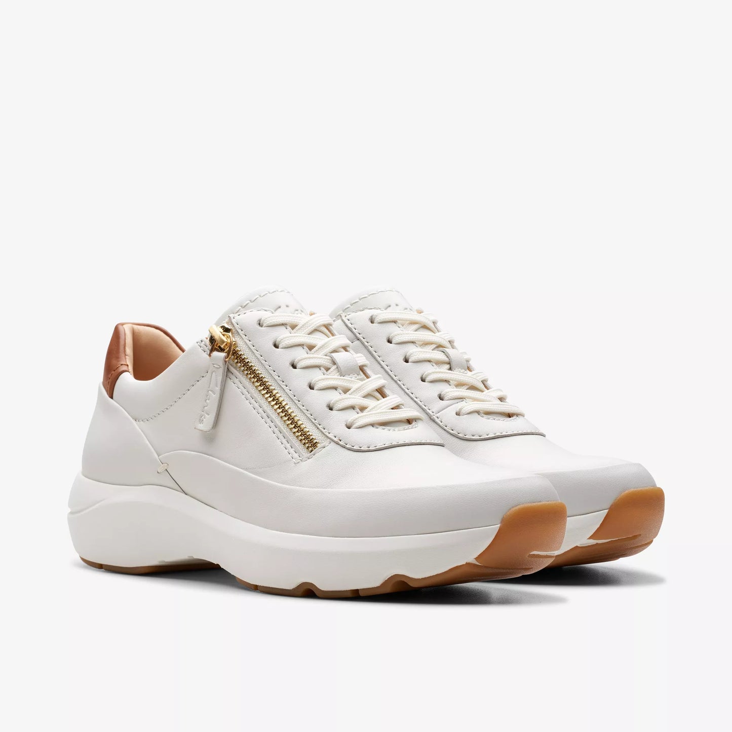 CLARKS | WOMEN'S SNEAKERS | TIVOLI ZIP OFF WHITE LEATHER | WHITE