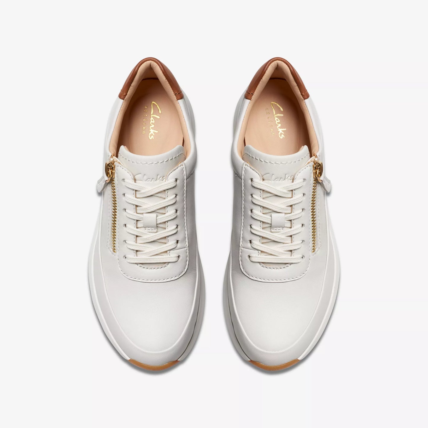 CLARKS | WOMEN'S SNEAKERS | TIVOLI ZIP OFF WHITE LEATHER | WHITE