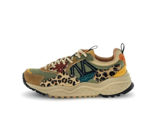 FLOWER MOUNTAIN Solin Woman Suede/nylon Brown-military-black-pony: multicolor sneakers voor dames
