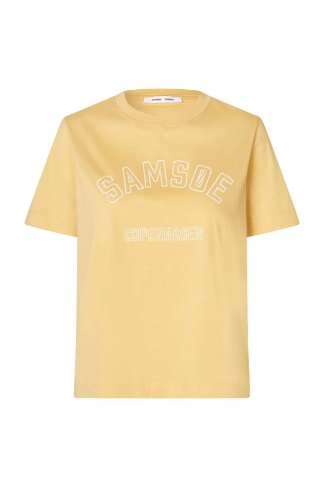 SAMSOE Sacamino SS T-shira Straw LOGO: amarillo футболка для жінок