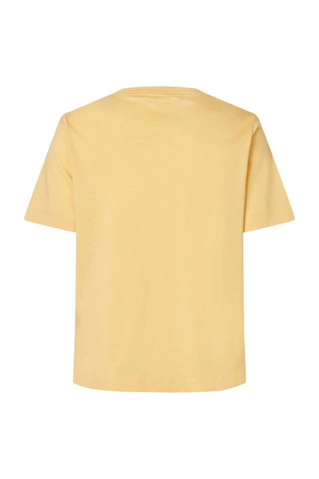 SAMSOE Sacamino SS T-shira Straw LOGO: amarillo футболка для жінок