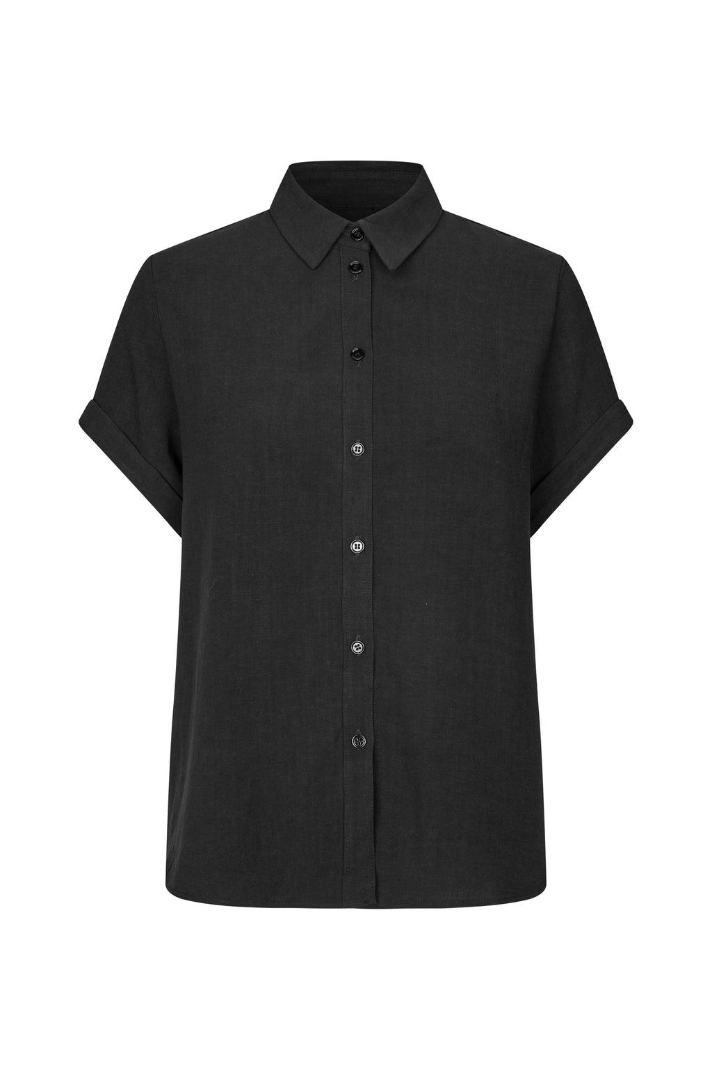 SAMSOE Samajana SS Shirt 1 Black: sort camisas til kvinder
