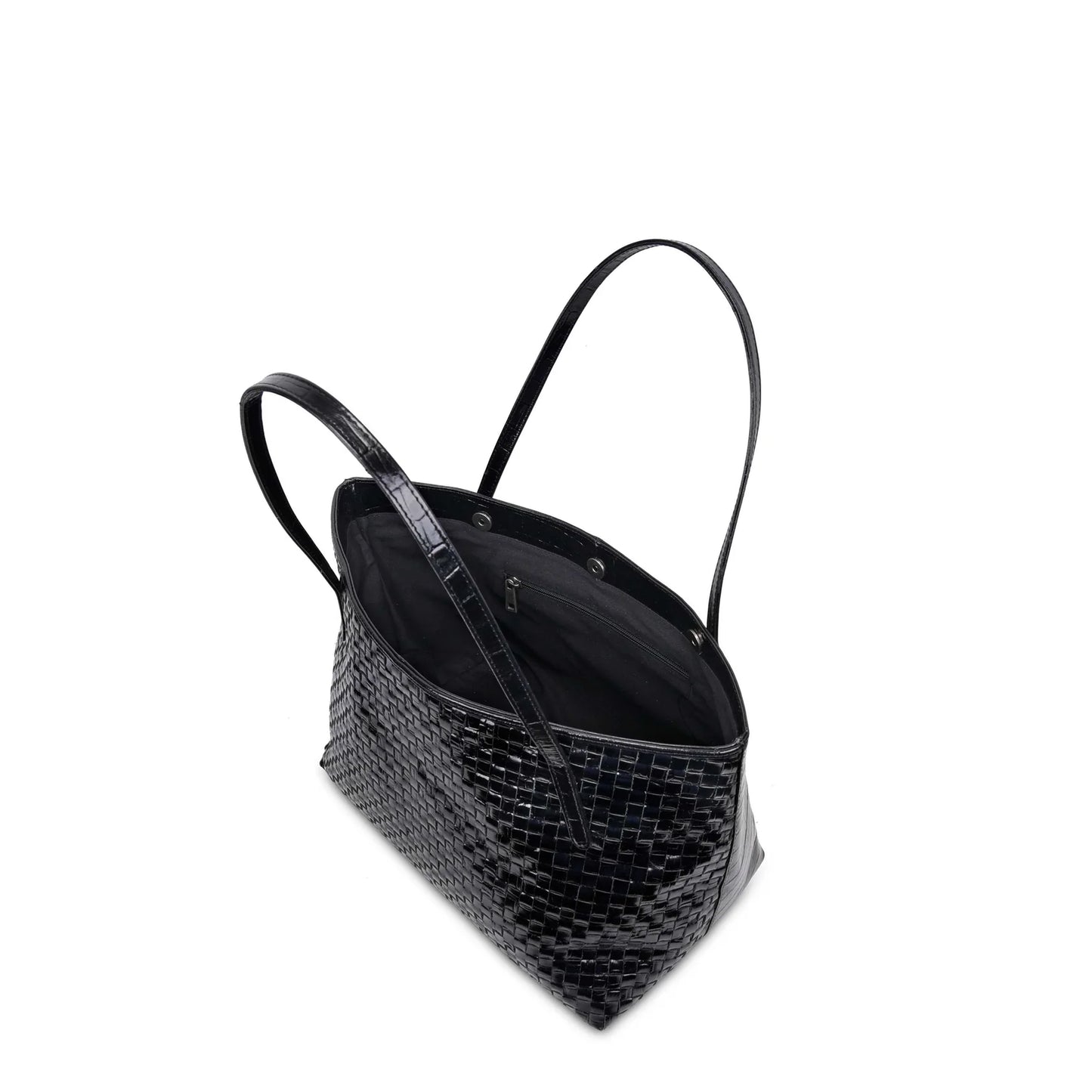 NUNOO | WOMEN'S BAG | SHOPPER TEXAS BRAIDED BLACK | BLACK