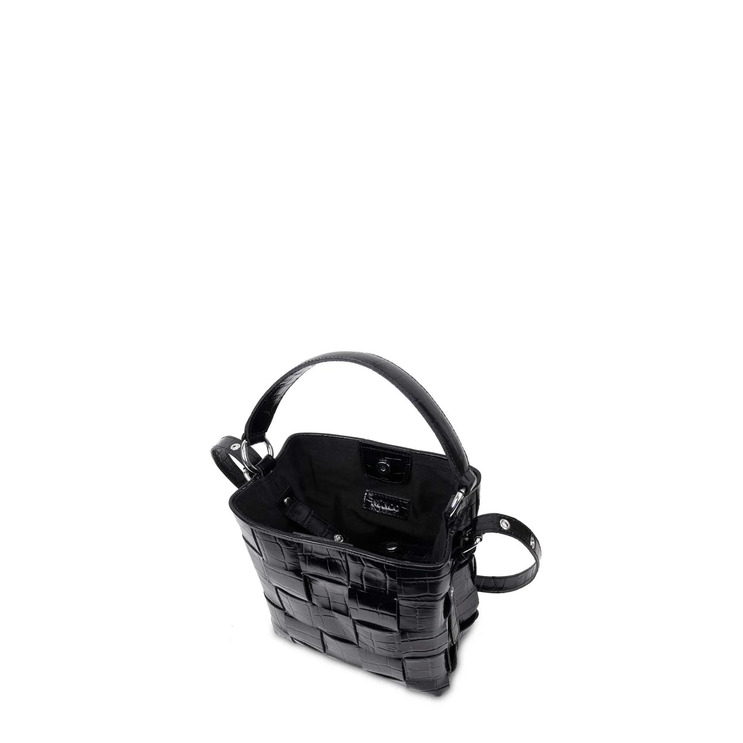 NUNOO | BOLSO MUJER | SMALL CHIARA TEXAS BRAIDED BLACK | NEGRO