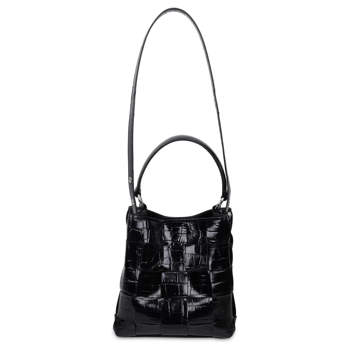 NUNOO | WOMEN'S BAG | SMALL CHIARA TEXAS BRAIDED BLACK | BLACK