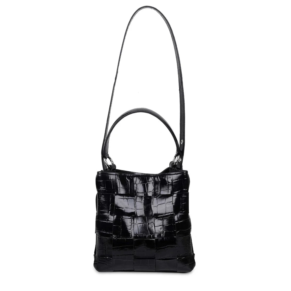 NUNOO | WOMEN'S BAG | SMALL CHIARA TEXAS BRAIDED BLACK | BLACK