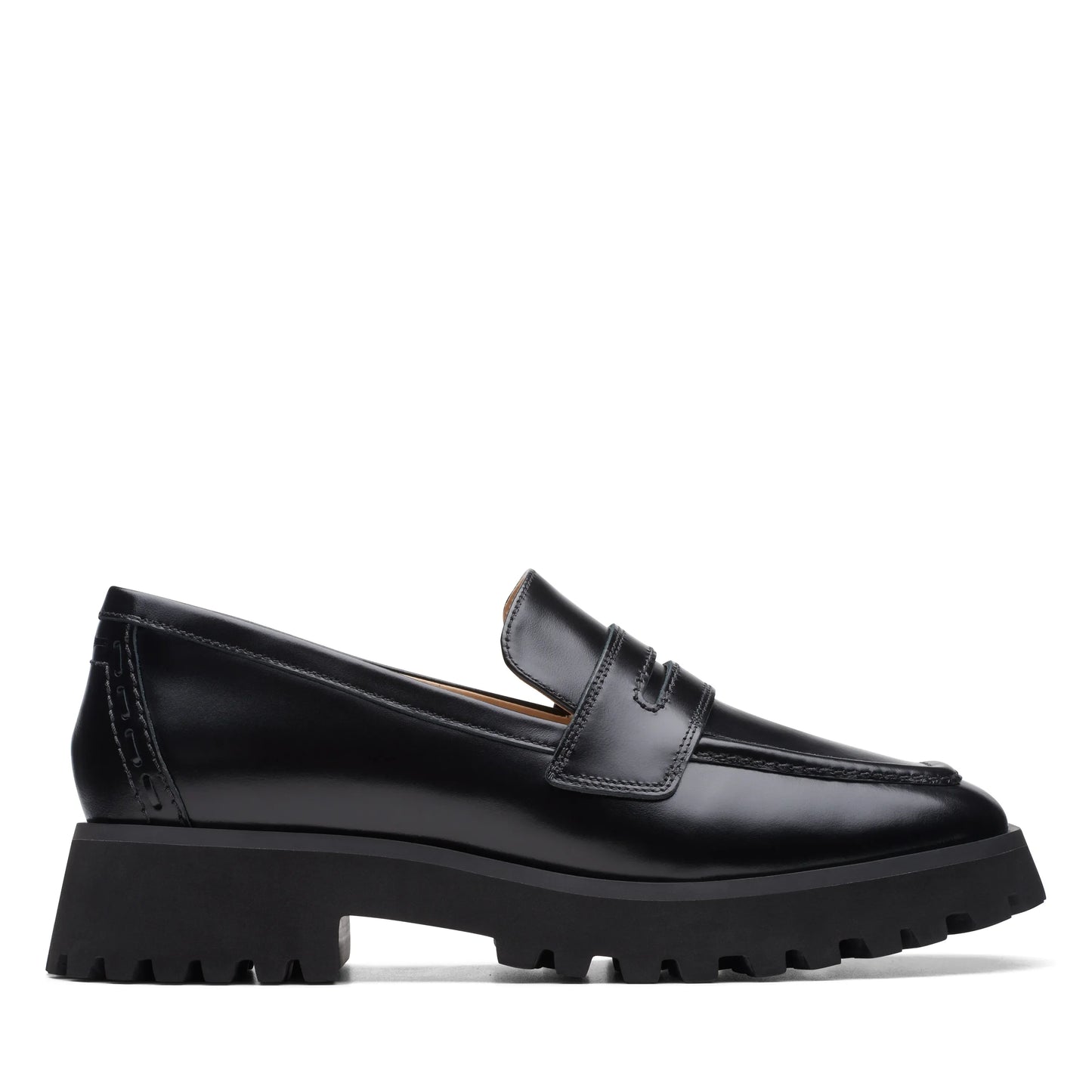 CLARKS | MOCASINES MUJER | STAYSO EDGE BLACK LEATHER | NEGRO