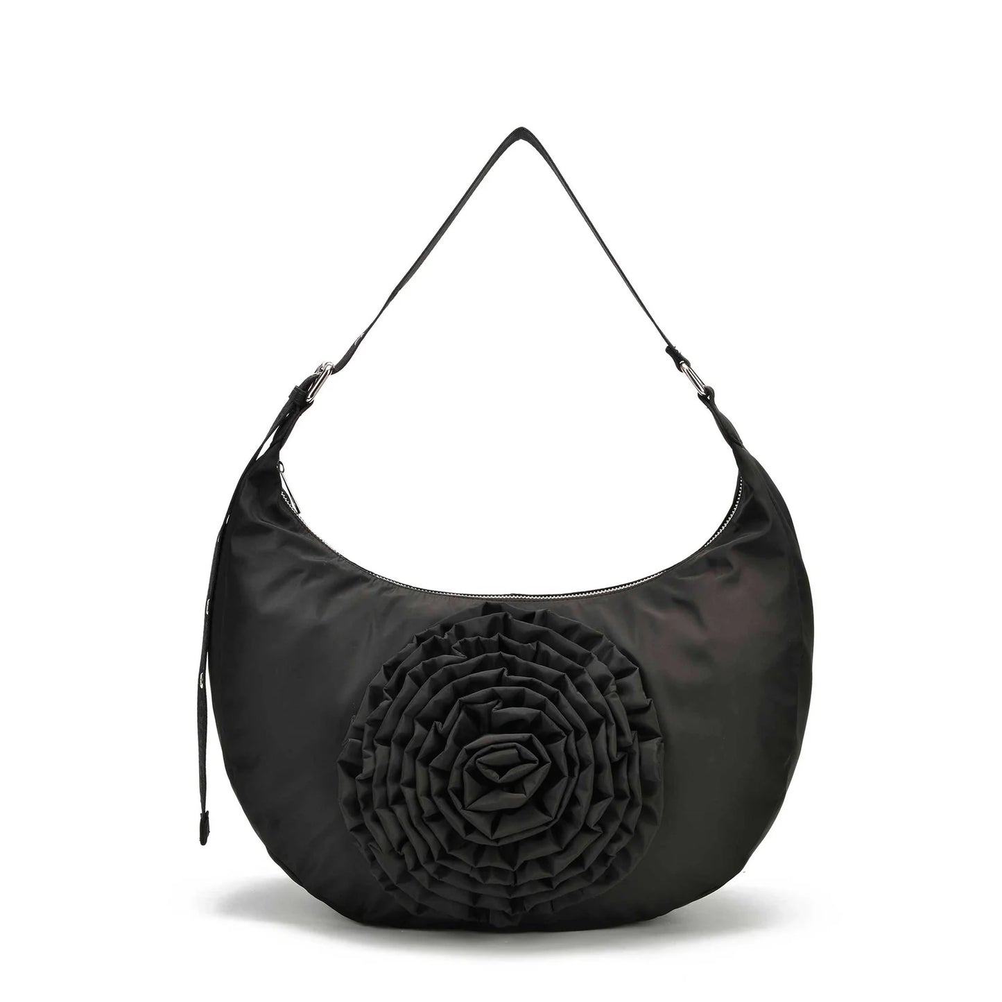 NUNOO | SKULDERTASKE TIL KVINDER | STELLA ROSE RECYCLED NYLON BLACK | SORT