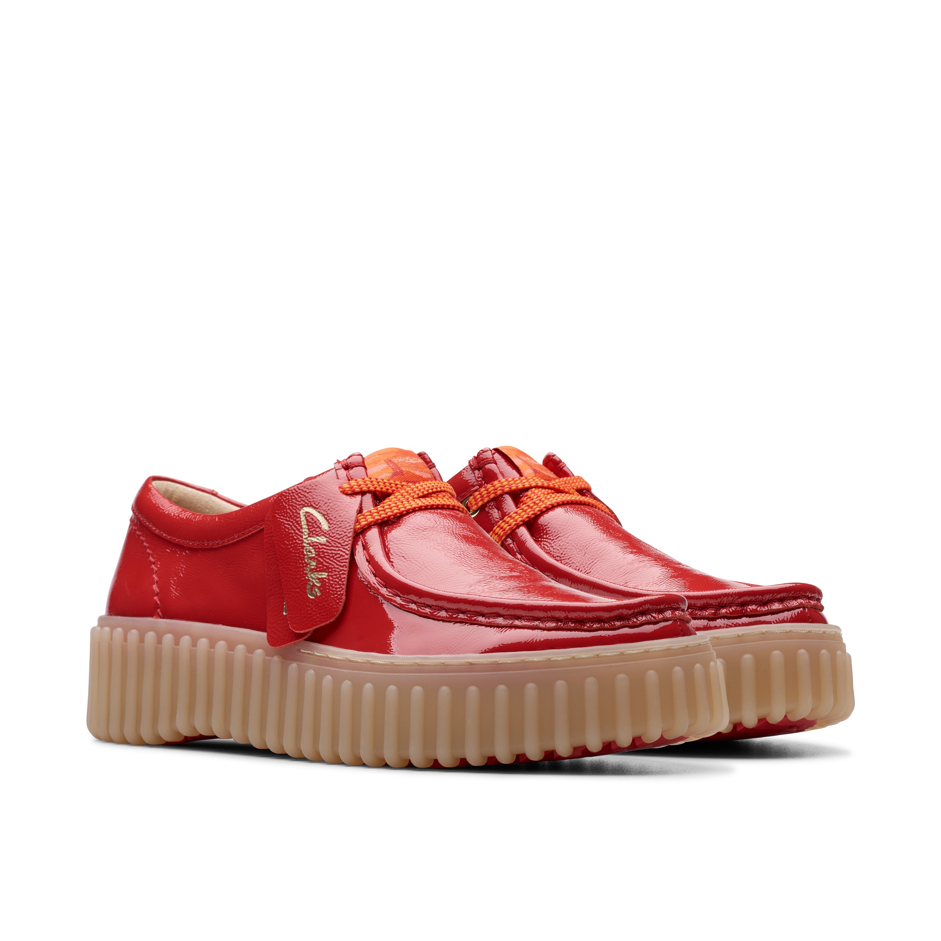 Clarks red on sale patent shoes