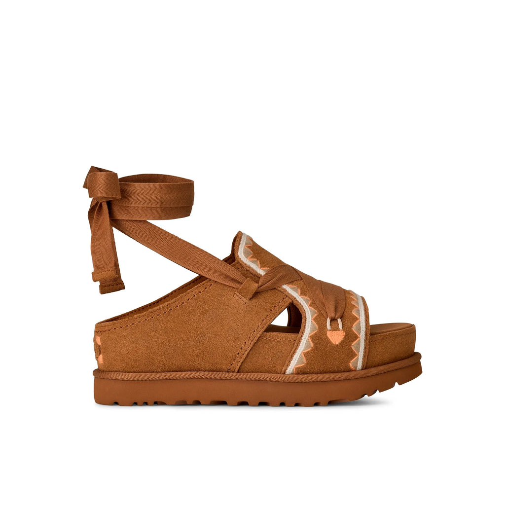 UGG W Goldenstar HI Artistitch Chestnut Multi: brun sandaler til kvinder