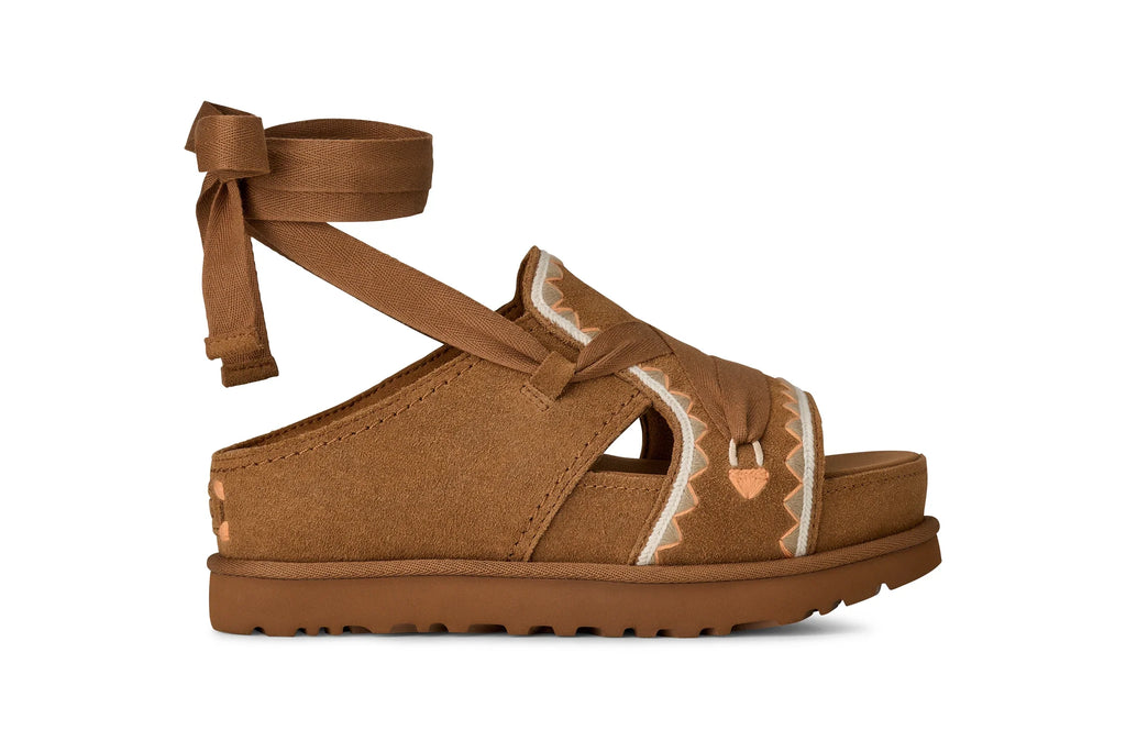 UGG W Goldenstar HI Artistitch Chestnut Multi: brun sandaler til kvinder