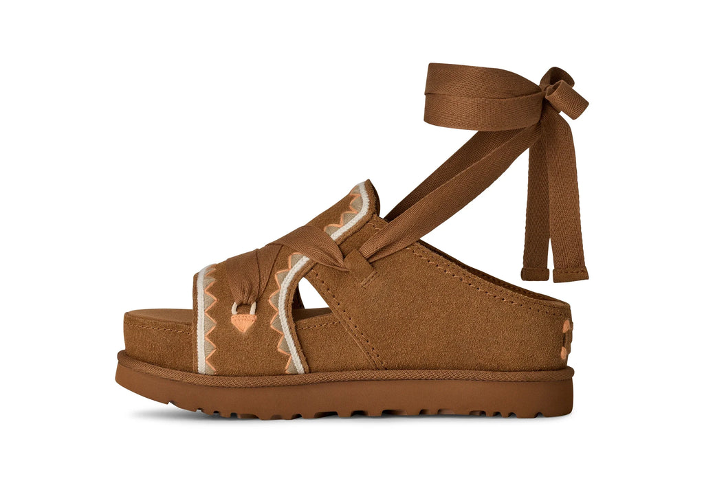 UGG W Goldenstar HI Artistitch Chestnut Multi: brun sandaler til kvinder