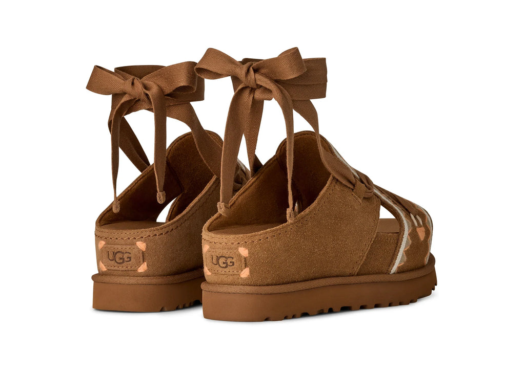 UGG W Goldenstar HI Artistitch Chestnut Multi: brun sandaler til kvinder