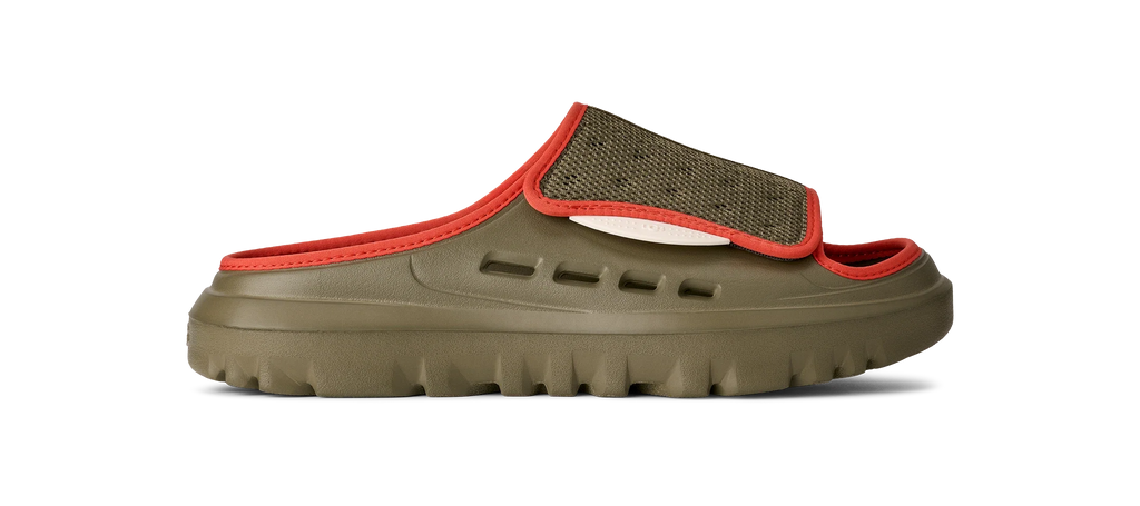 UGG M Peakmod Slide Burnt Olive / RED Pepper: vert sandales pour homme