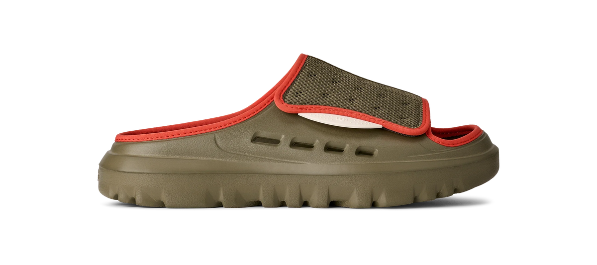 UGG M Peakmod Slide Burnt Olive / RED Pepper: vert sandales pour homme