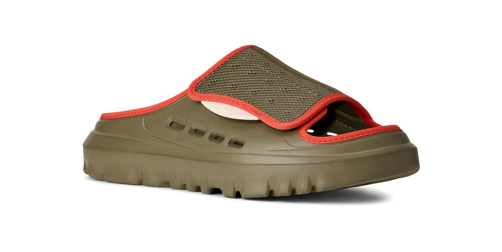 UGG M Peakmod Slide Burnt Olive / RED Pepper: vert sandales pour homme