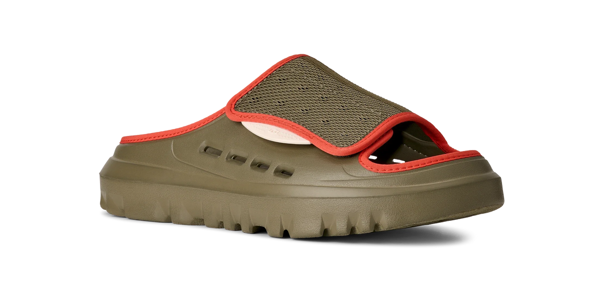 UGG M Peakmod Slide Burnt Olive / RED Pepper: vert sandales pour homme