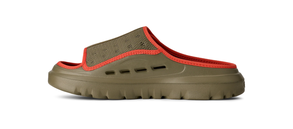 UGG M Peakmod Slide Burnt Olive / RED Pepper: vert sandales pour homme