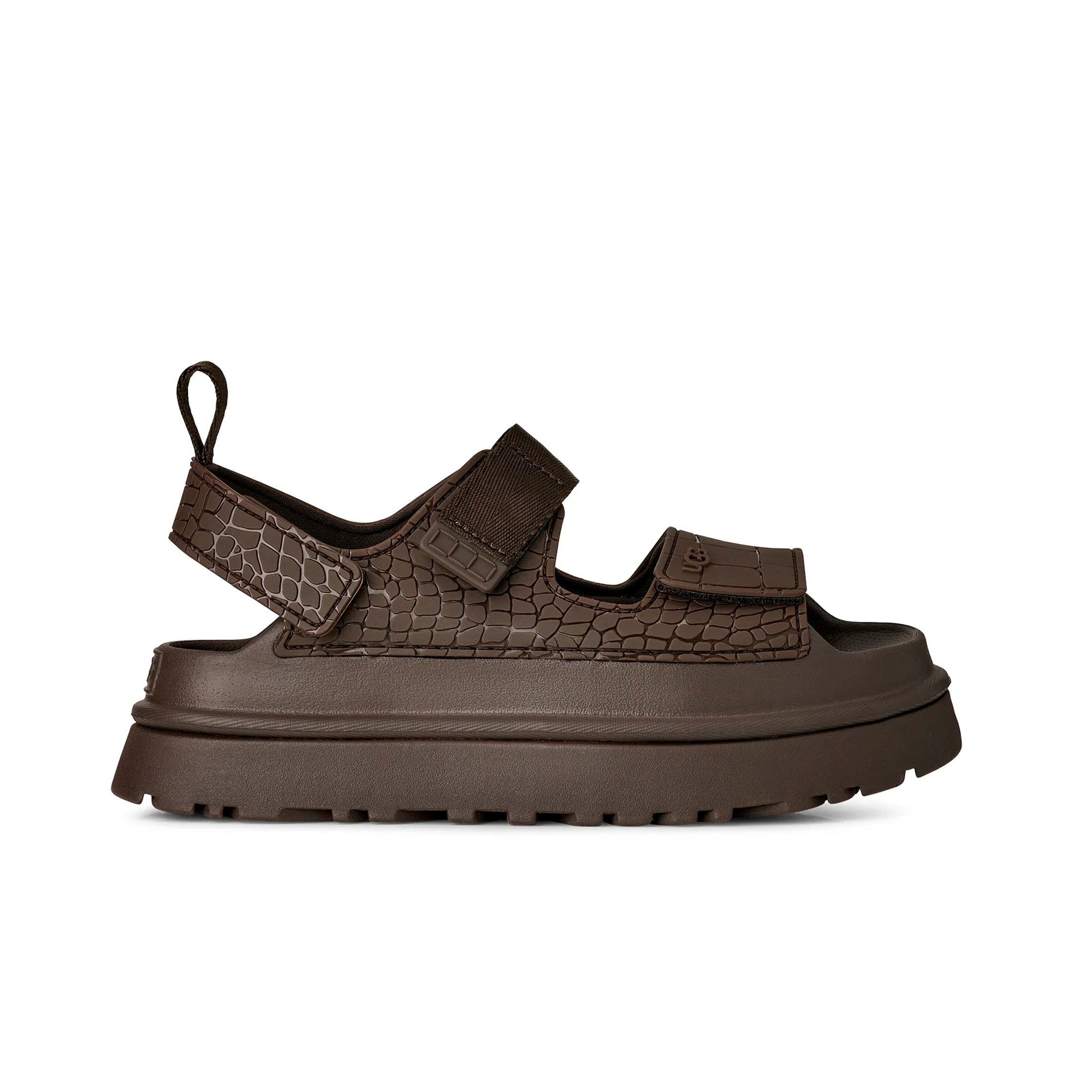 UGG W Goldenglow Embossed Dense Smoke: серый сандалии для женщин