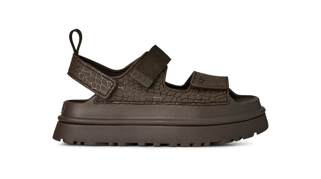 UGG W Goldenglow Embossed Dense Smoke: gris sandales pour femme