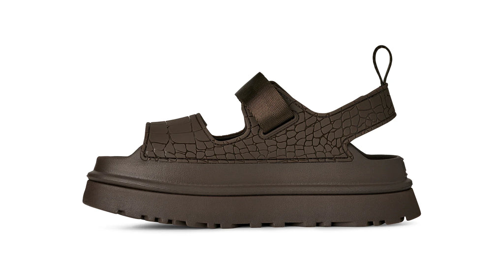 UGG W Goldenglow Embossed Dense Smoke: gris sandales pour femme