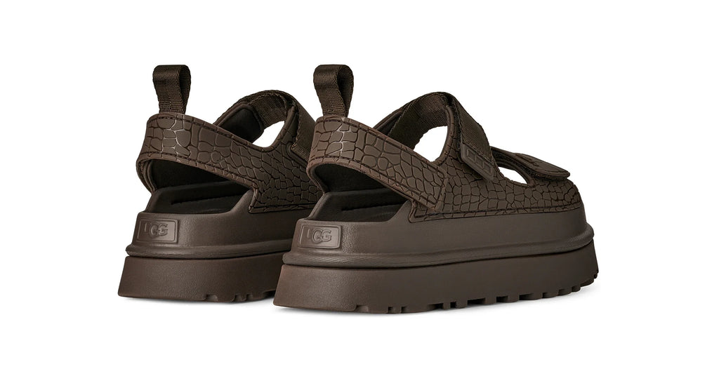 UGG W Goldenglow Embossed Dense Smoke: gris sandales pour femme