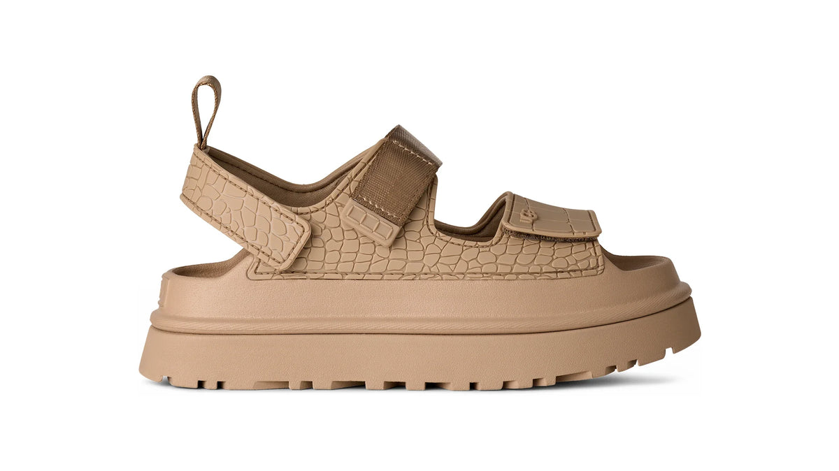 UGG W Goldenglow Embossed Mustard SEED: beige sandalen voor dames