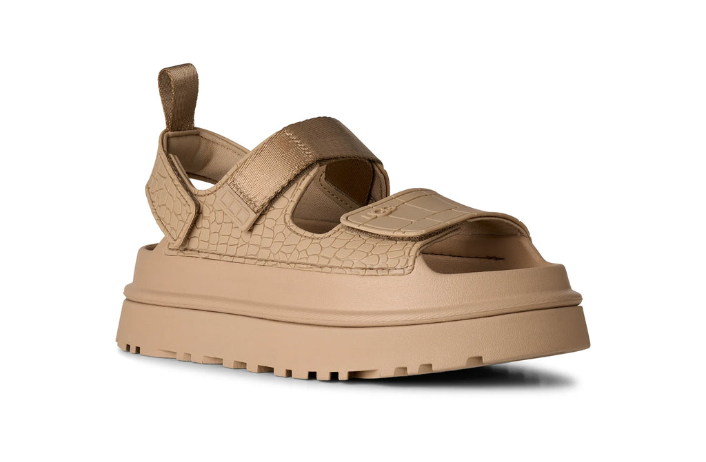 UGG W Goldenglow Embossed Mustard SEED: beige sandalen voor dames