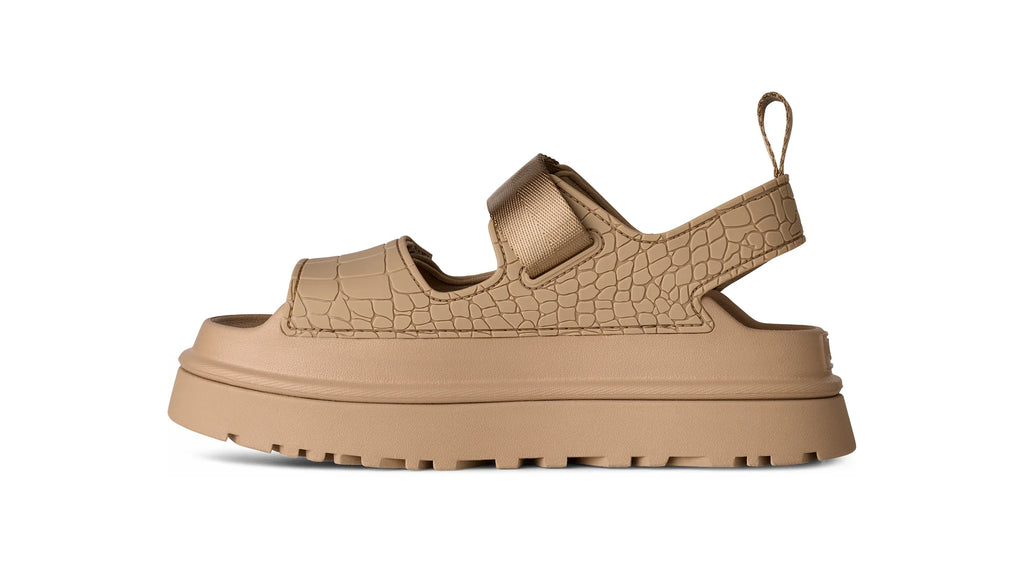 UGG W Goldenglow Embossed Mustard SEED: beige sandalen voor dames