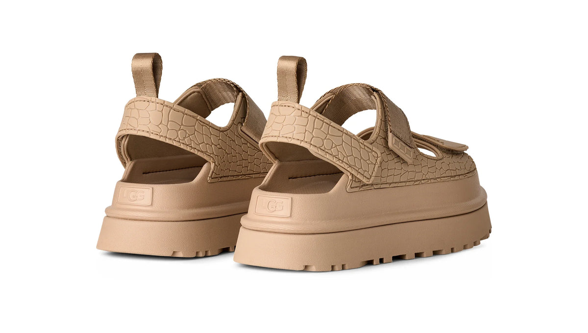 UGG W Goldenglow Embossed Mustard SEED: beige sandalen voor dames