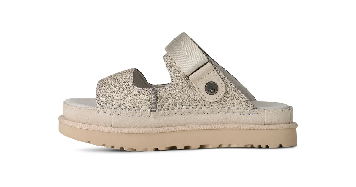 UGG W Goldenstar Crackle Glide Crackle White: blanc sandàlies per a dona