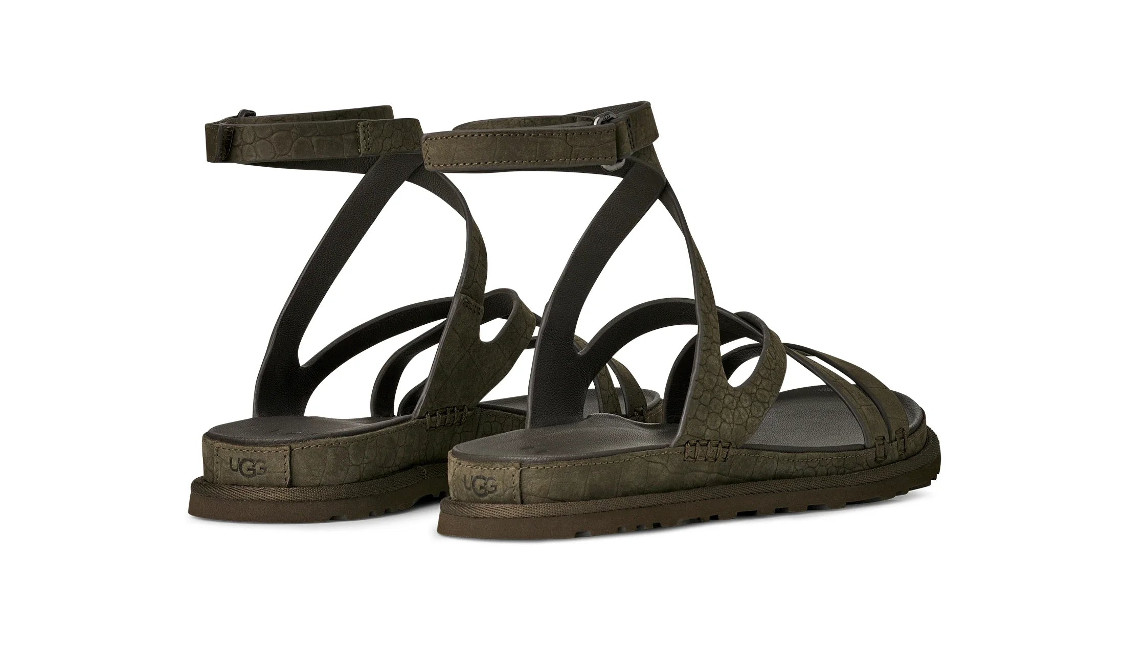 UGG | SANDALIAS | MUJER | W GOLDENGAZE EMBOSSED ANKLE WRAP DENSE SMOKE | GRIS