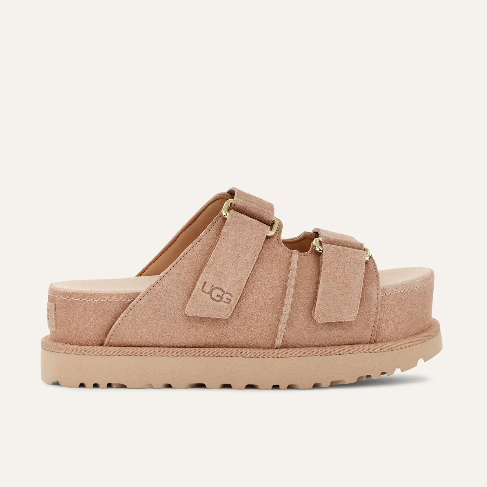 UGGサンダル モデルW ゴールデンスター ハイスライド ベージュサンド UGGサンダル モデルW ゴールデンスター ハイスライド ベージュサンド