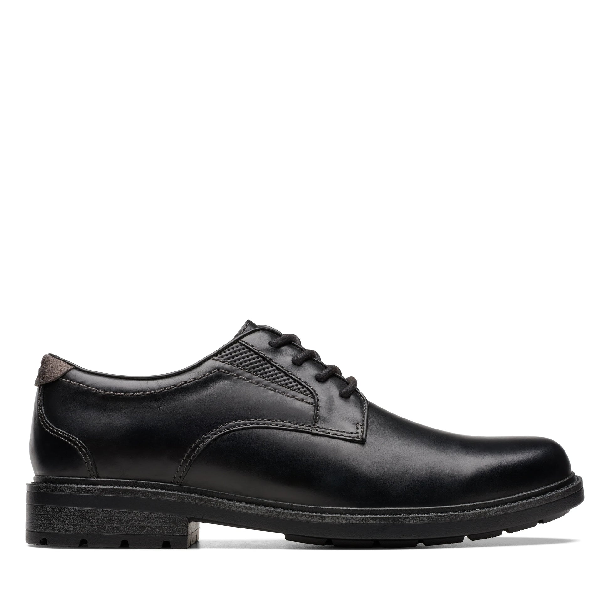 zapatos derby de la marca clarks modelo un shire low black leather para hombre en color negro