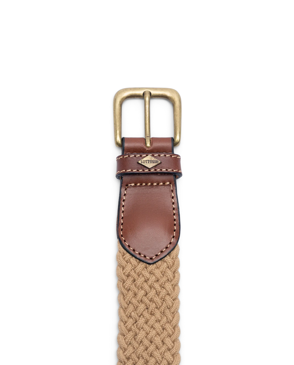 LOTTUSSE | CINTURÓN HOMBRE | TRENZADO BEIGE DE VACUNO TUBULAR ELASTICO | BEIGE