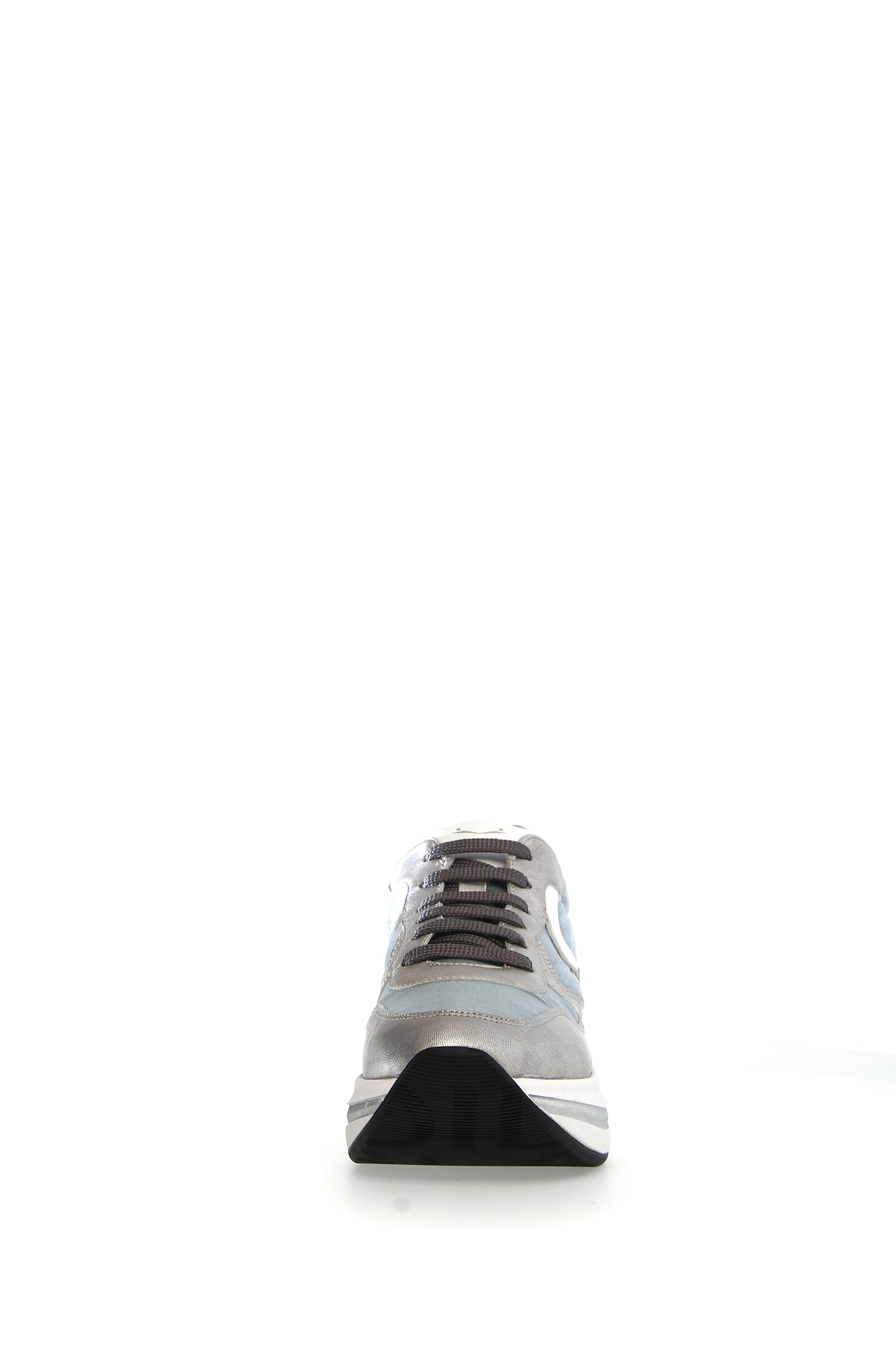 VOILE BLANCHE | SNEAKERS MUJER | MERRY POWER CRACKED METAL LEATHER/NYLON DEEP SILVER GREY | PLATEADO