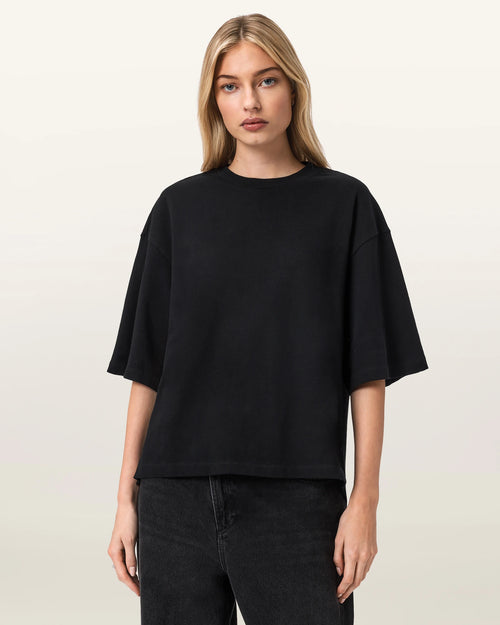ALL SAINTS ESME Amelie TEE Black: black T-shirt for women