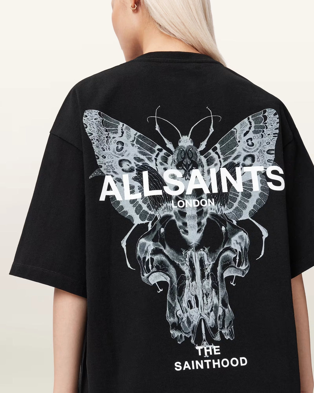 ALL SAINTS Halis Amelie TEE Black: أسود تيشيرت للنساء