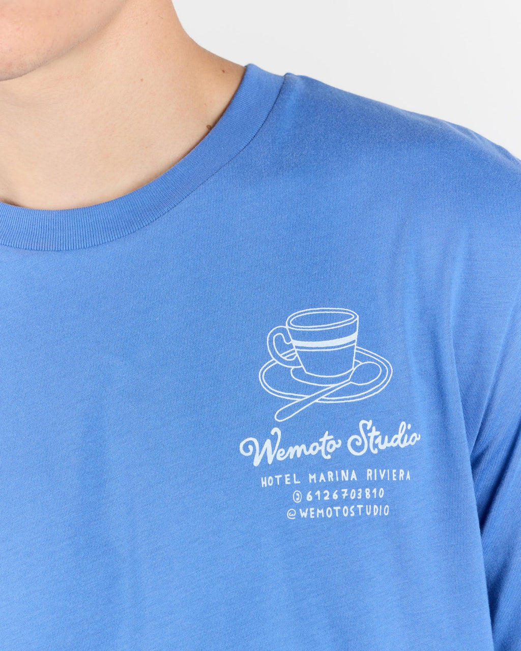 WEMOTO Marina TEE Bright BLUE: blau T-Shirt für Herren