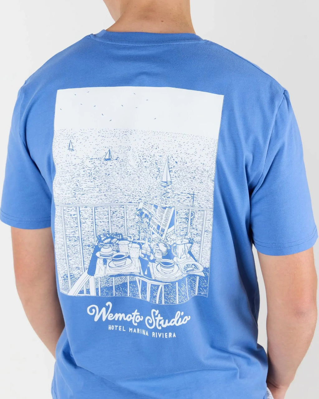 WEMOTO Marina TEE Bright BLUE: blau T-Shirt für Herren
