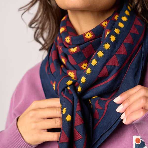 BILLYBELT | PAÑUELOS | MUJER | FOULARD ROMAINE - MARINE | AZUL