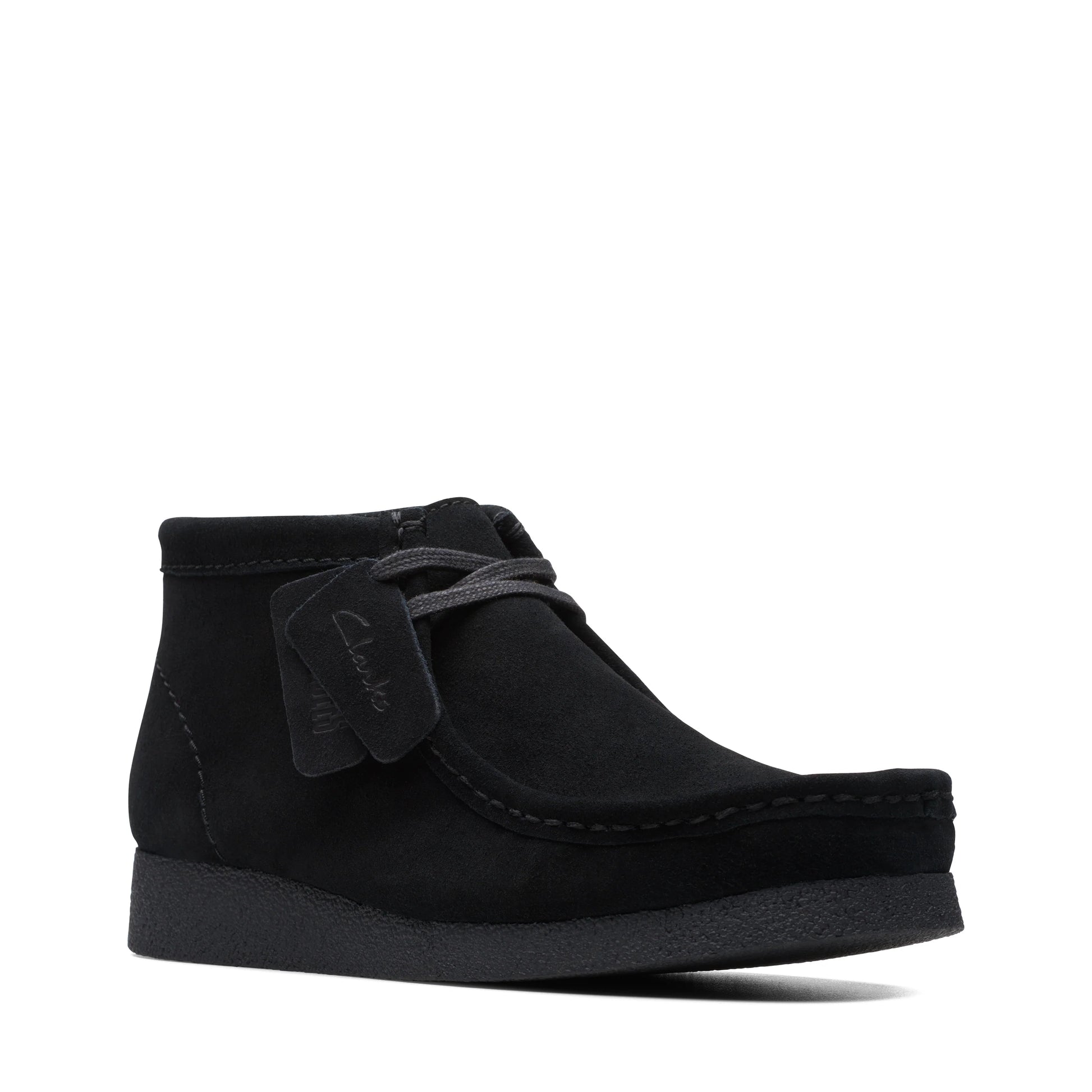 Clarks wallabees best sale suede black