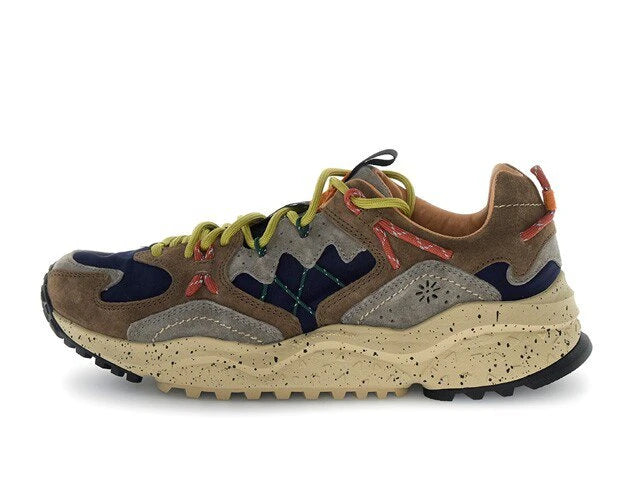 FLOWER MOUNTAIN Yamabushi MAN Suede/nylon Brown-black-mud: ブラウン スニーカー メンズ