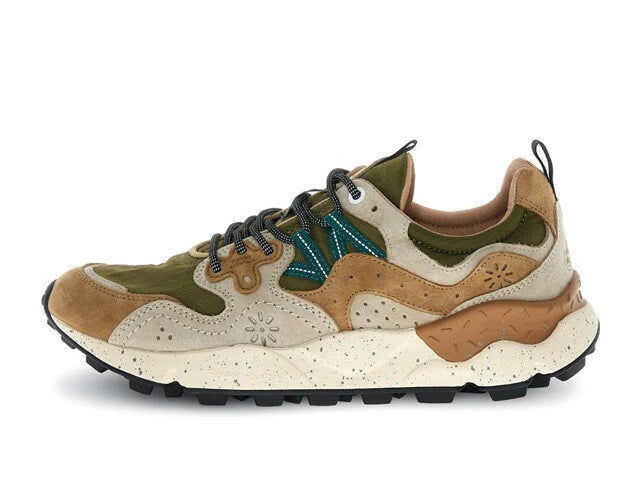 FLOWER MOUNTAIN Yamano 3 MAN Suede/nylon Cream-brown-taupe: ブラウン スニーカー メンズ