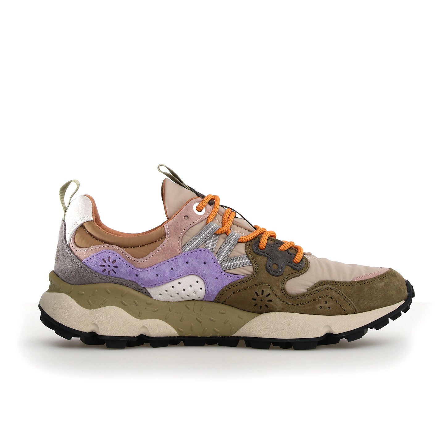 FLOWER MOUNTAIN | SNEAKERS MUJER | YAMANO 3 UNI SUEDE/NYLON MILITARE-TAUPE-VIOLET | CAQUI