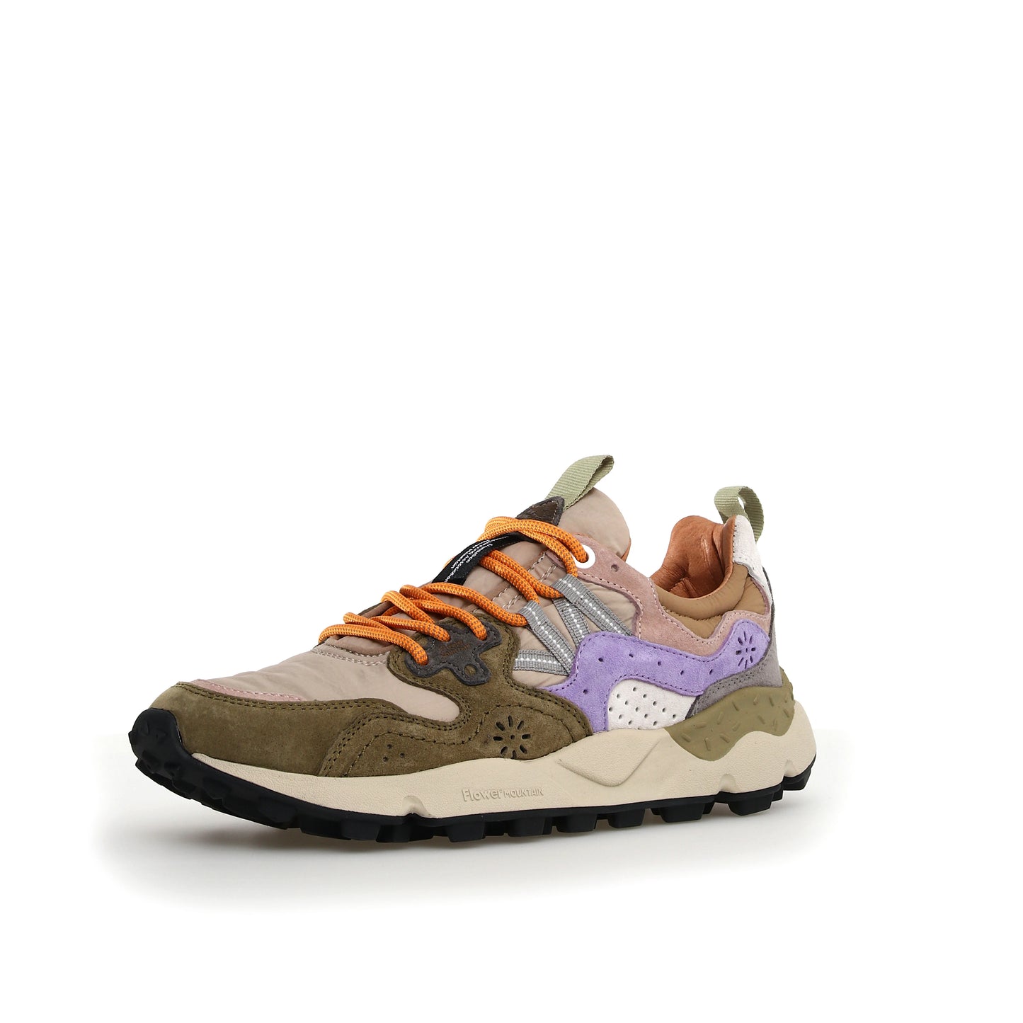 FLOWER MOUNTAIN | SNEAKERS MUJER | YAMANO 3 UNI SUEDE/NYLON MILITARE-TAUPE-VIOLET | CAQUI