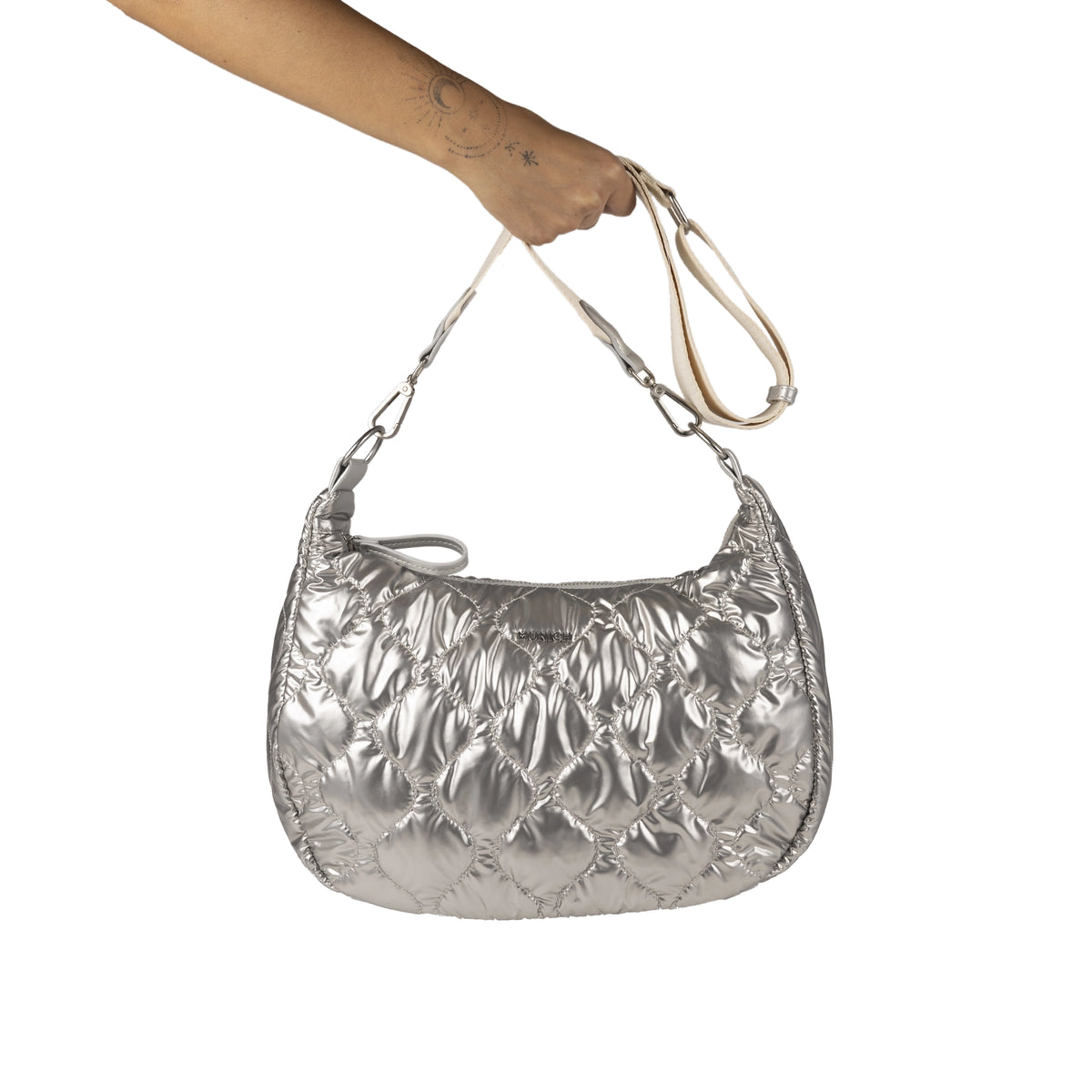 MUNICH Cover Crossbody HOBO Silver: sølvfarvet taske til kvinder