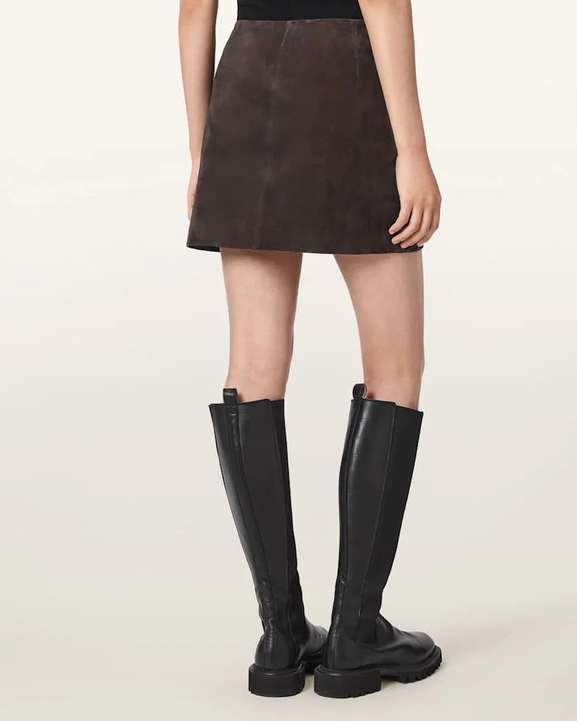 ALL SAINTS | FALDAS | MUJER | RENAI SUEDE SKIRT BITTER BROWN | MARRÓN